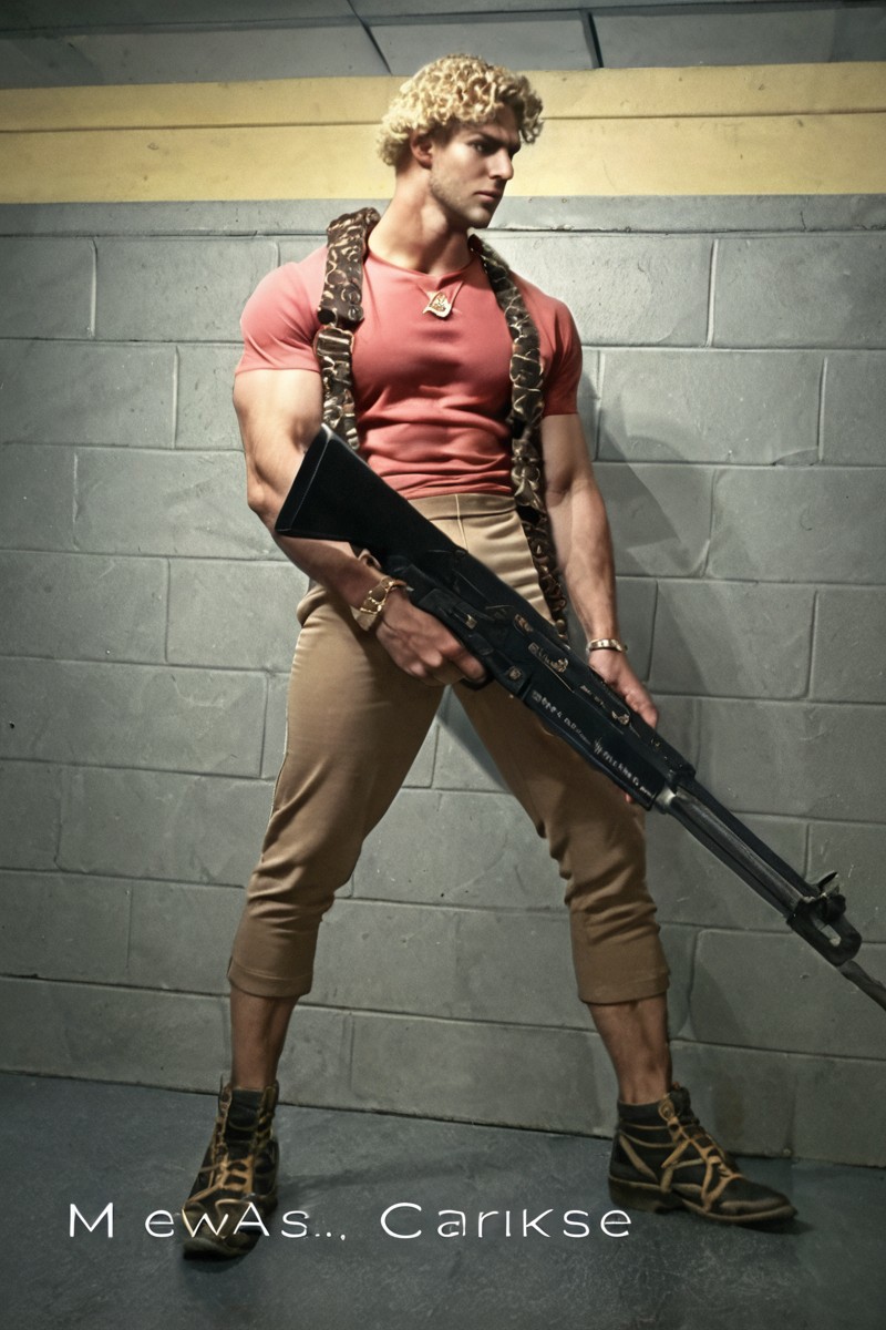 1boy, 20 year old male, Handsome, masculine, blonde, star trek, red shirt, muscle,  tall, tight shirt, wide pectorals, big shoulders, wide shoulders, muscular neck, German, standing at attention, bald, big pale blue eyes, abs, biceps, serious facial expression, phaser, hand, long bulge in his pants, ((((view from below)))),
1960 black dress pants, pants,
stunf, star trek uniform, uss enterprise ncc-1701 interior background, star trek, space ship interior, 1960s TV,