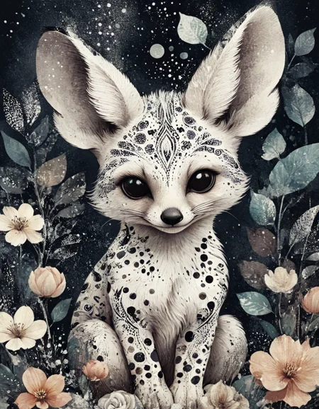 novuschroma style cute magical fantasy animal illustration with patterns <lora:108_novuschroma_1:1>