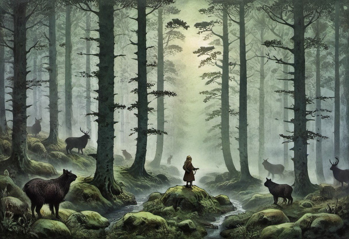 score_9, score_8_up, score_7_up, score_6_up, score_5_up, score_4_up, vvildr, shadow, silhouette, forest, trees, fog, moss, norse, nordic