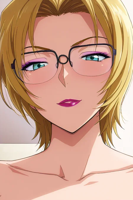 pov,1girl,mature female,milf,huge breasts,portrait,looking at viewer,seductive smile,
Best quality,masterpiece,soft light,official art,high quality,highres,absurdres,epic scene,natural textures,<lora:jodie starling IL:1>,jodie starling,glasses,short hair,blonde hair,makeup,lipstick,