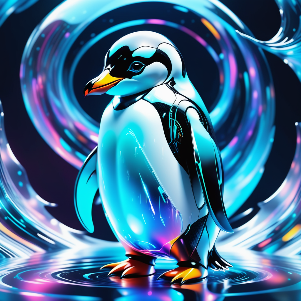 a penguin on the north pole , Jed-CyFut , full of details , positive emotional    <lora:CyberFuturisticStyle:1>  <lora:SDXLFaeTastic2400:0.5>