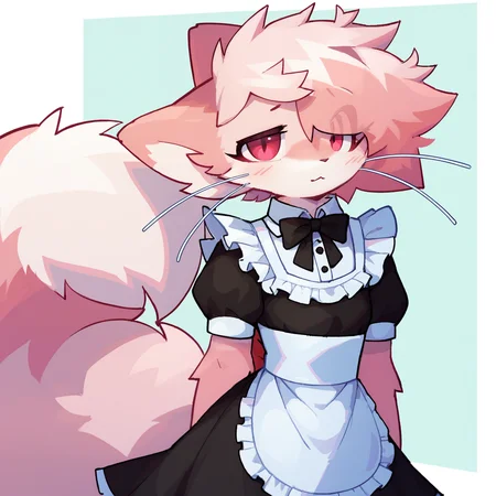 <lora:Puffi-PONY:1> puffi, solo, maid outfit, score_9, score_8_up