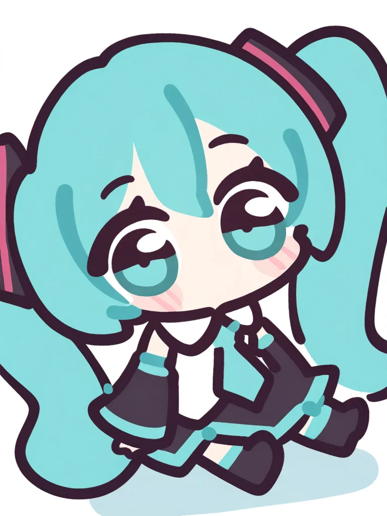simple background,white background,1girl,solo,full body,looking at viewer,,hatsune miku,chibi,<lora:294@:0.8>, masterpiece, best quality, very aesthetic, absurdres