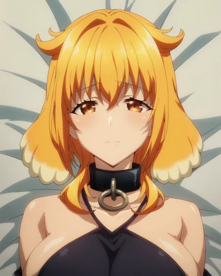 score_9, score_8_up, score_7_up, source_anime,masterpiece,best quality,highres,absurdres,official art,official style,source_anime,anime screencap,anime coloring,megami magazine,anime,animated,explicit,
huge breasts,shiny skin, <lora:Roxanne:1> roxanne, large breasts, animal ears, orange hair, dog ears, blonde hair, brown eyes, orange eyes, short hair,multicolored hair,bangs, black collar, bare shoulders, clothing cutout, collarbone, detached sleeves,