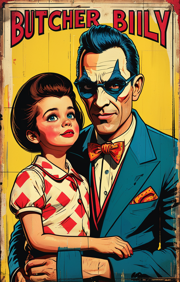 masterpiece,best quality,<lora:tbh335-sdxl:0.6>,illustration,style of Butcher Billy
 portrait of family
