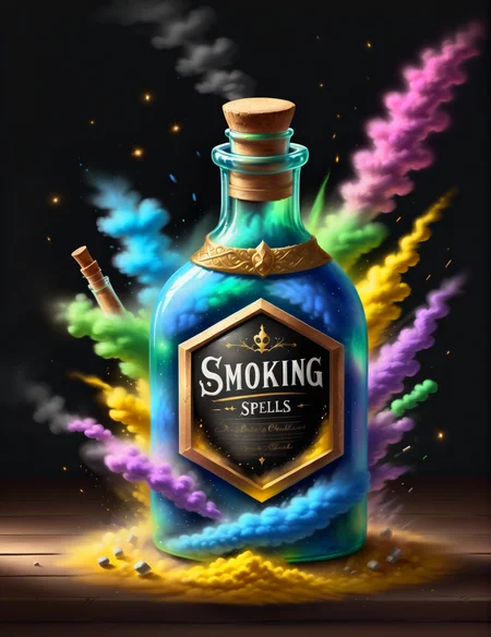 <lora:ChalkDustStyleSDXL:1> a bottle of smoking spells in the style of chalkdust, symmetrical, potions, elegant, magical, fantasy, 8k, concept art, digital art, high quality, highly detailed