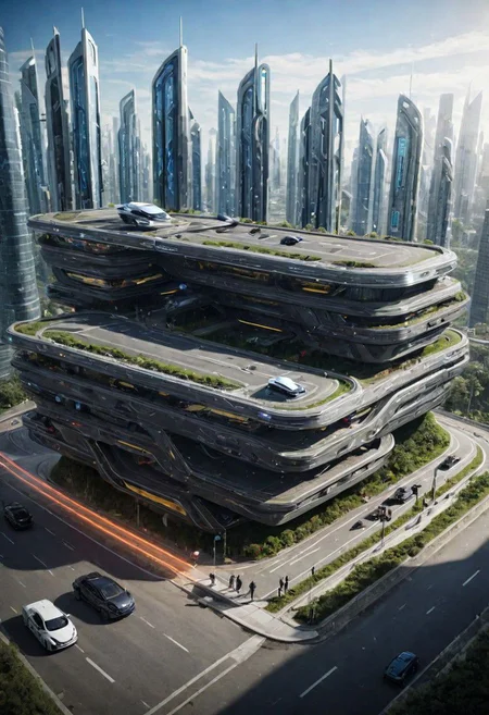 (The imagination of future cities, future buildings, future streets, future vehicles, future mass transportation, future pedestrians:1.3),
Futurism style, rich light and shadow, scifi, realistic,
(dark fantasy style:1.1),(creeping fog:0.9),
(white and dark gray colors:1.1), (harmonious colors:1.0),
[:traffic|windows|railing|stair|balcony|terrace|crowd|Sidewalk|vehicle|trees|equipment| detailed signal_details:0.7], [:marble|granite|lbrick|tile|metal|concrete|glass|foliage_material texture:0.7], 
(real landscape:1.1), (blurred background:1.0), 
(buildings|BREAK|trees|BREAK|Crowd|buildings|BREAK|trees|BREAK|Crowd|buildings|BREAK|trees|BREAK|Crowd:0.5), [(background, more_details:0.3), (more_details:0.6), (more_details:0.9), (more_details:1.2):0.65],
easynegative, BadDream, great lighting, clear