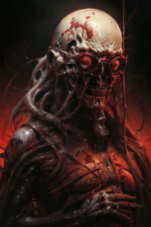 (Realistic:1.5) EdobHorrorLandscape , backlighting, 1humanoid, blood,  out, red, black background, star (sky), goggles, looking at viewer, very wide shot, <lora:EdobHorrorLandscape_v1.0:0.8>