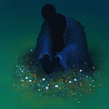 weirdtalk_style,painting style,shadow, with flower