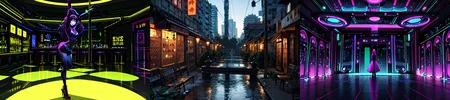 highly insanely detailed, masterpiece, top quality, best quality, highres, 4k, 8k, RAW photo, (very aesthetic, beautiful and aesthetic),
__lazy-wildcards/subject/env-bg-interior/cyberpunk_club/prompts__,
<lora:Cyberpunk_Club:0>,
(1girl:1.3), 1other,
__lazy-wildcards/dataset/background__,âââ