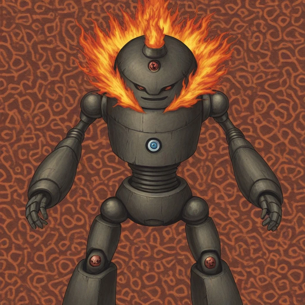 masterpiece, best quality,
1boy, solo, no humans,
(typhlosion:0.5),
(robot:1.5),
fire,
abstract background