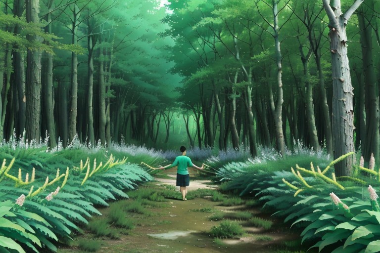 An egoztic forest made of large flowering giant asparagus