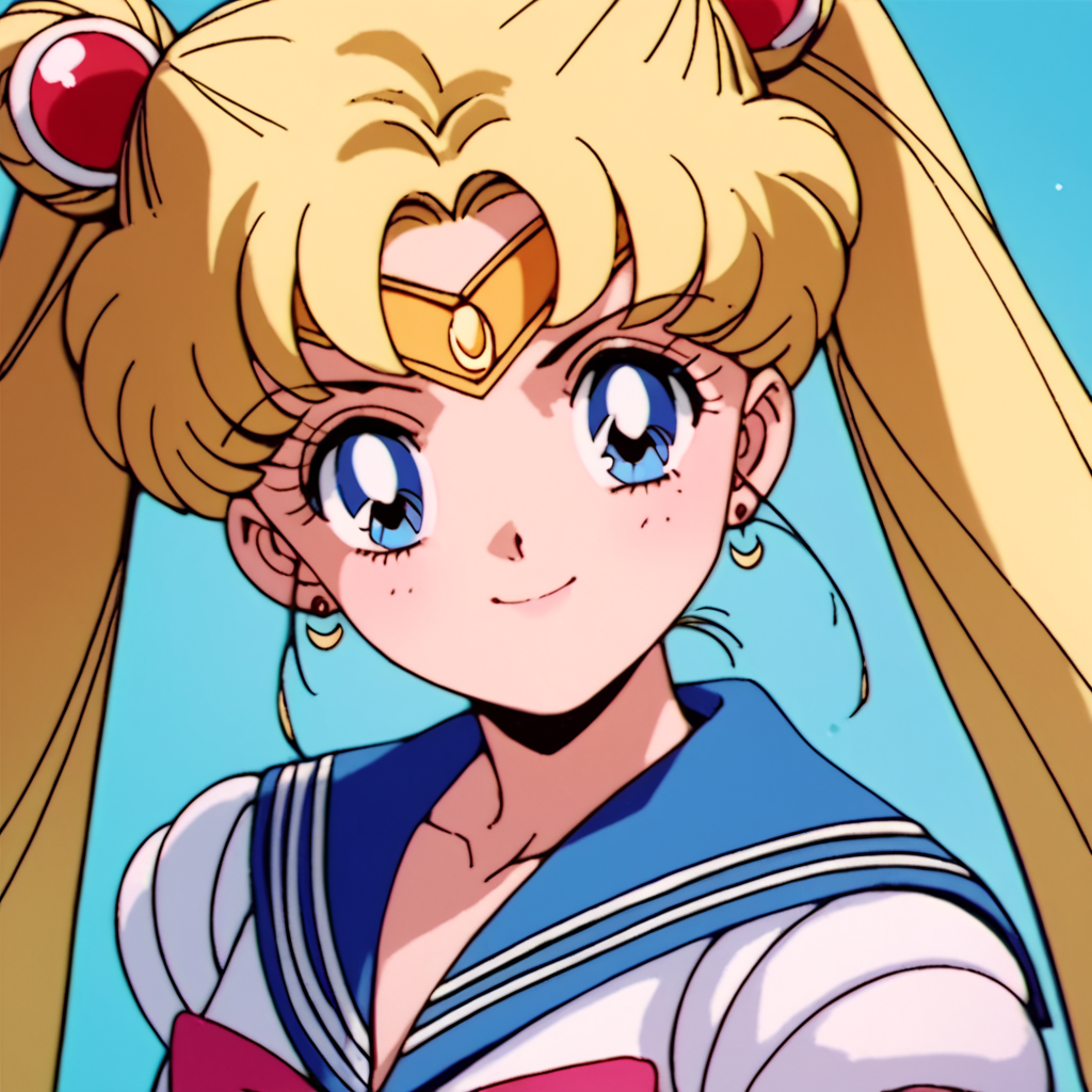 score_9, score_8_up, score_7_up, score_6_up, score_5_up, score_4_up, source_anime, , Sailor_Moon, blonde hair, blue eyes, twintails, sailor senshi uniform, blue sailor collar, , soft smile, portrait