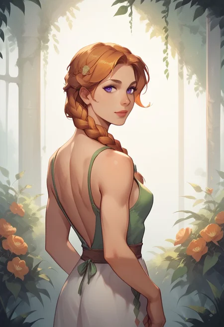 score_9, score_8_up, score_8,
, NSLeahStardew, orange hair, long hair, braid, braid in front, single braid, purple eyes
,
looking at viewer,
solo, alone,
