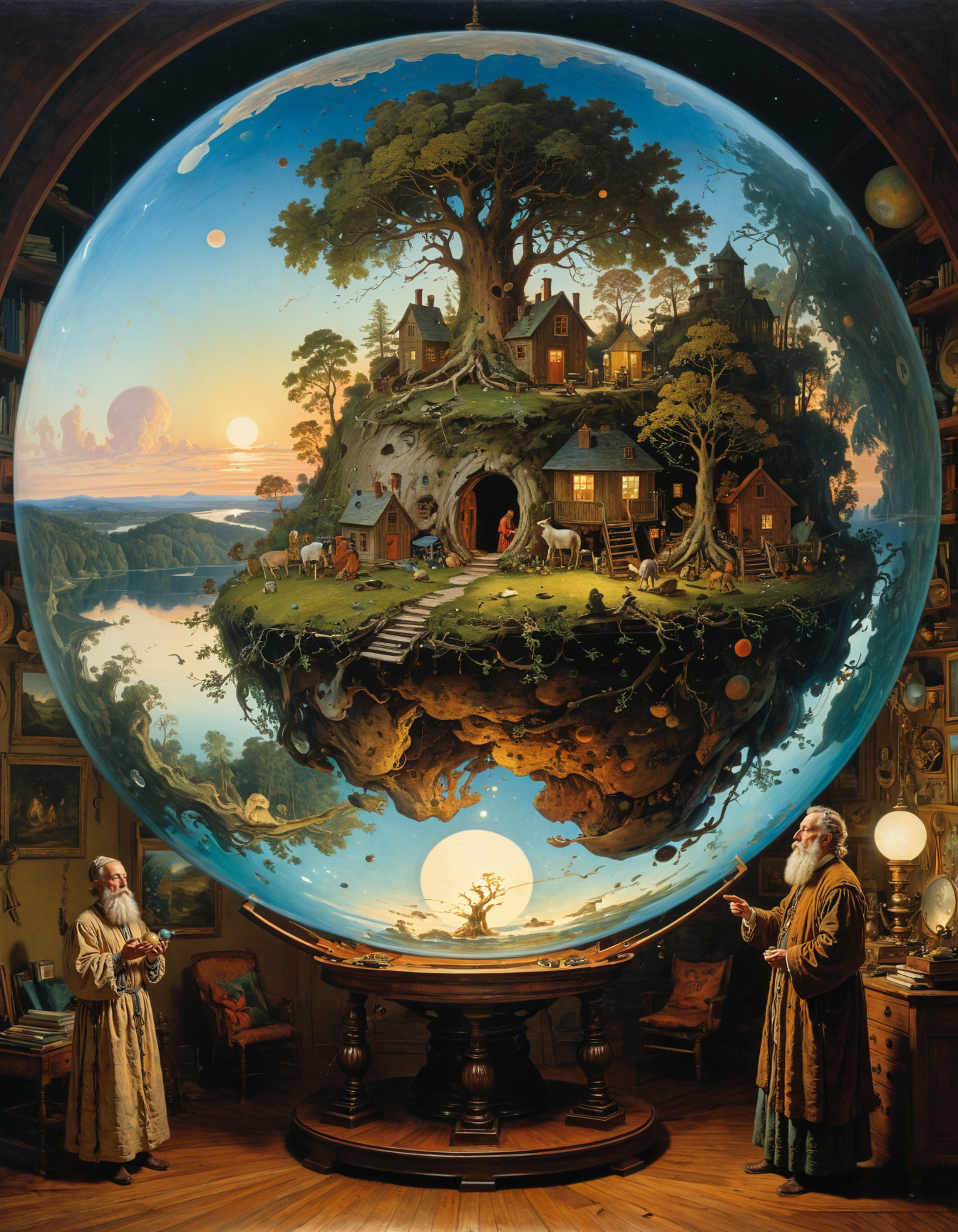 by Harriet Backer, by John Frederick Kensett, by Howard Finster , spheric, round, circular, globoid, (the druid of life:1.4), poster, highly detailed and hyper surrealistic, perfect composition, harmonic colors, dramatic lighting
<lora:add-detail-xl:0.5> <lora:xl_more_art-full_v1:0.5>