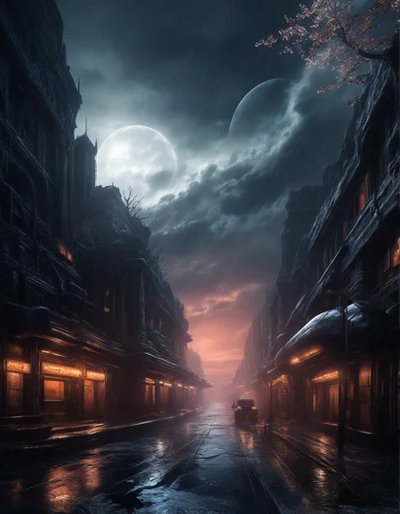 Dark Fantasy Art of Dark Moody Atmosphere, H.R. Giger: (biomechanical horror), (alien landscapes), (Neon color guide), (surreal organic forms),
Cyberpunk: (neon lights), (rain-soaked streets), (holographic UI elements), (futuristic decay) :cite[6],
solar-flare carved canyon glowing with plasma veins,
Norwegian fjord with vertical cliffs,
Cold and frosty Weather,
Cirrostratus creating sun halo,
Civil twilight with urban lights,
Spring cherry blossom bloom,
<lora:add-detail-xl:0.7>,
<lora:DetailMaximizer:0.3>,
<lora:brho:0.2> brho,
<lora:Deep_depth_of_field:0.3>,
<lora:extremely_detailed:1> extremely detailed,
 <lora:MJ52_v2.0:0.25>, dramatic, mysterious, dark moody atmosphere, dark, moody, dark fantasy style