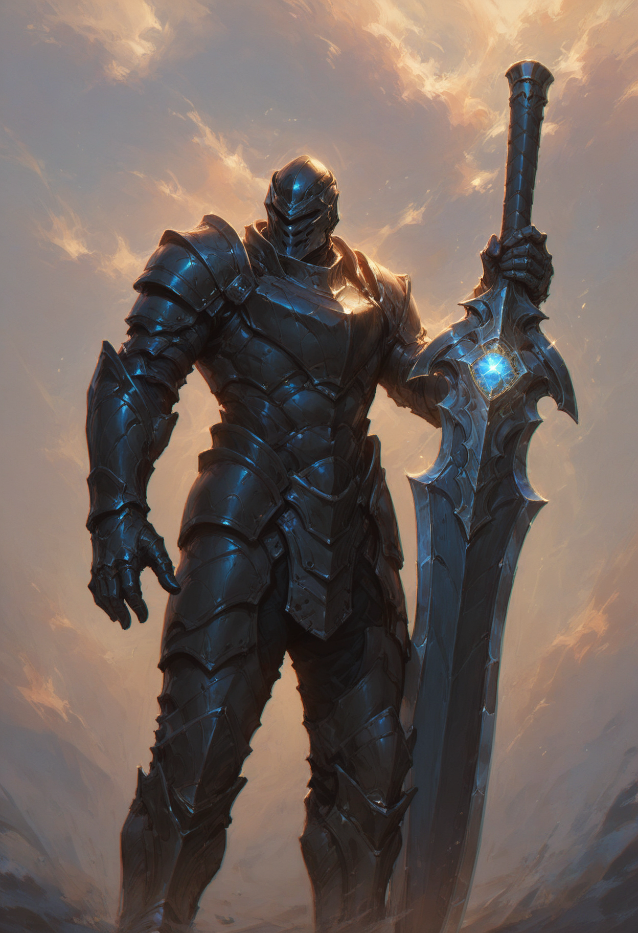 (score_9_up, score_8_up:1.2), score_7_up, shardblade, shardplate, black armor, (greatsword), glowing gems, helmet, <lora:Shardplate__Shardblade:0.6>, <lora:aesthetic:4>, <lora:great_lighting:4>, <lora:RMSDXL_Enhance:2>, <lora:RMSDXL_Creative:1>, <lora:xl_more_art-full_v1:0.5>