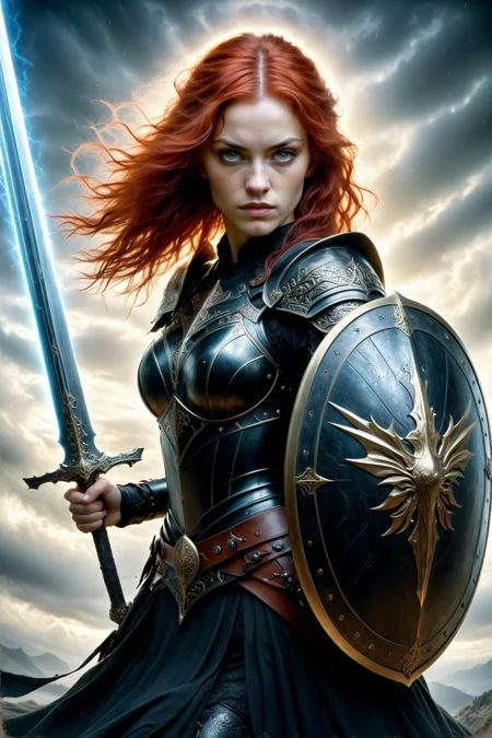 by Kelly Mckernan and Csaba Markus, character, sword and shield <lora:sword_and_shield:0.45>, digital oil pastel on canvas<lora:oil_pastel:1.00> of a cinematic photo <lora:juggernaut_cinematic:1.00> <lora:more_art:0.40><lora:faetastic:0.25><lora:midjourney:0.15>