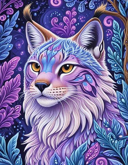 lynx <lora:novuschroma66 style:1> novuschroma66 style swirl patterns, <lora:sdxl_lightning_8step_lora:1>