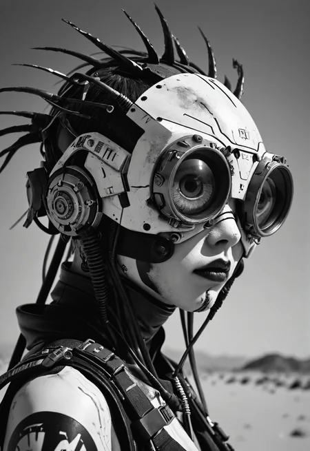 photo, japanese cyberpunk , desert punk, extreme, eyeball , dark, high exposure, angled, masterpiece, best quality, absurdres, b&w <lora:Low-key lighting Style:1> <lora:extremely_detailed:1> <lora:Cyberpunk _Anime_sdxl:0.5>