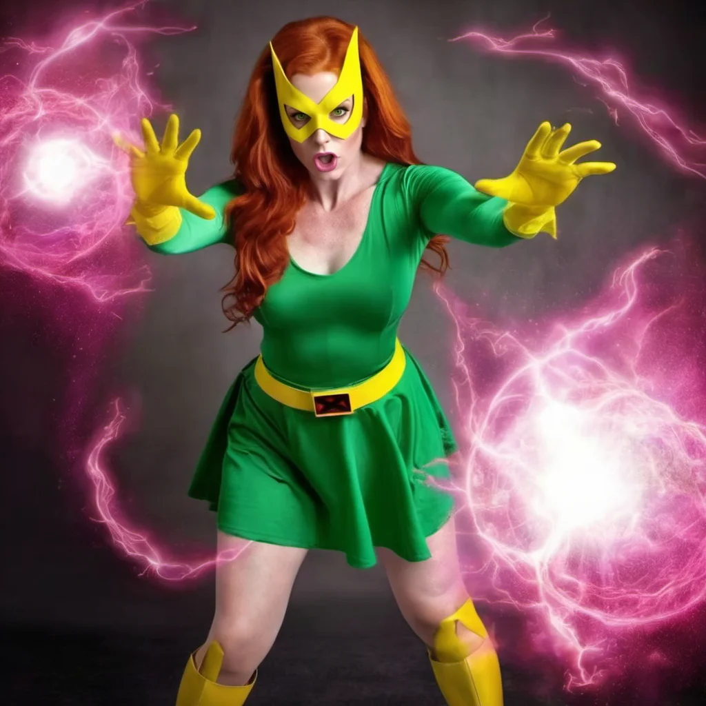 HDR photo of a full body redhead woman wears a green dress and a yellow mask and yellow highboots, powerfull superhero, casting a powerfull spell, dramatic pink ball energy from hands <lora:MarvelGirl1024:0.8> . High dynamic range, vivid, rich details, clear shadows and highlights, realistic, intense, enhanced contrast, highly detailed