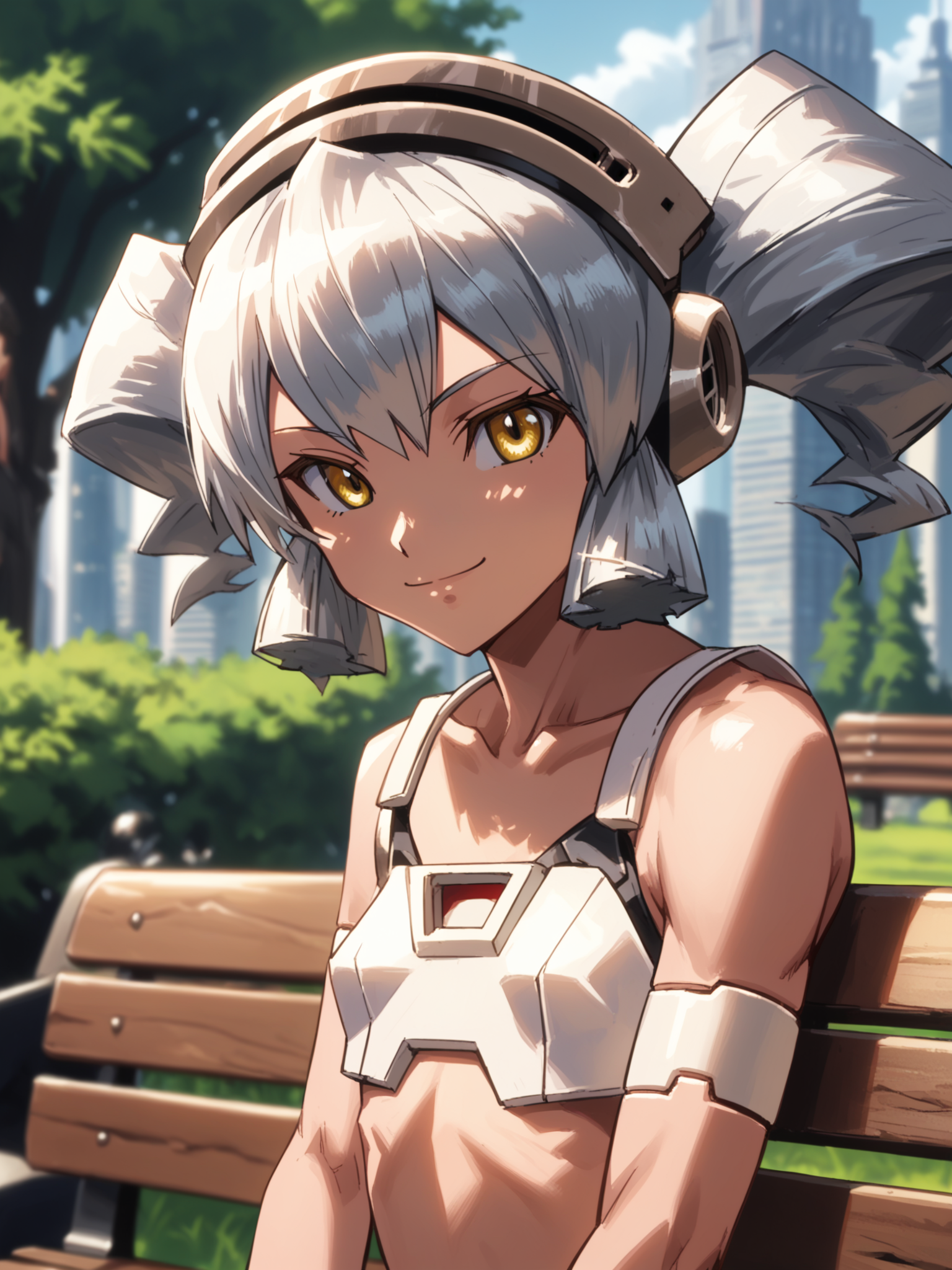 <lora:happy_tentacle-disc-v0.3-000011:0.9>, ht_disc, joints, head-mounted display, park, cityscape, bench, tree, bush , small breasts, eyewear on head , upper body, 1girl, (petite:1.2), solo focus, smile, , (looking at viewer:1.1), sidelighting, (depth of field:0.8), , [(realistic, photorealistic:1.2):(realistic:1.3):22], [(3d:1.2)::10], <lora:LUUNA's Lunas-NijiJourney-SDXL-B2:0.35>, nijijourney, <lora:prgfrg23's Counterfeit-V3.0 Style SDXL_LoRA_Pony Diffusion V6 XL:0.5> <lora:Shed_The_Skin's StS_age_slider_v1_initial_release:-1>, score_9, score_8_up, score_7_up, score_6_up, score_5_up, score_4_up,