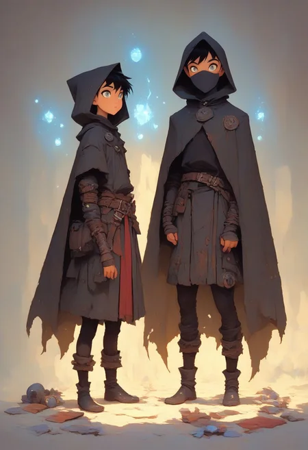 FFAnime Style, Score_9, Score_8, Score_7, 1boy, a handsome man, 20 years old, black hair, grey eyes, explorer, brown leather outfit, cloak, hood <lora:FFAnime:0.7>