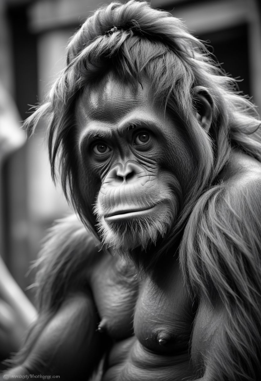 artrngtn, sumatran orangutan  male in the style of street photography
