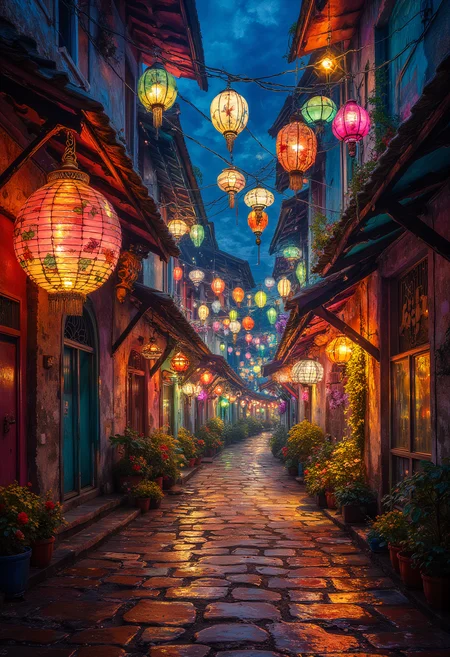 Malaysian Village, vibrant glow