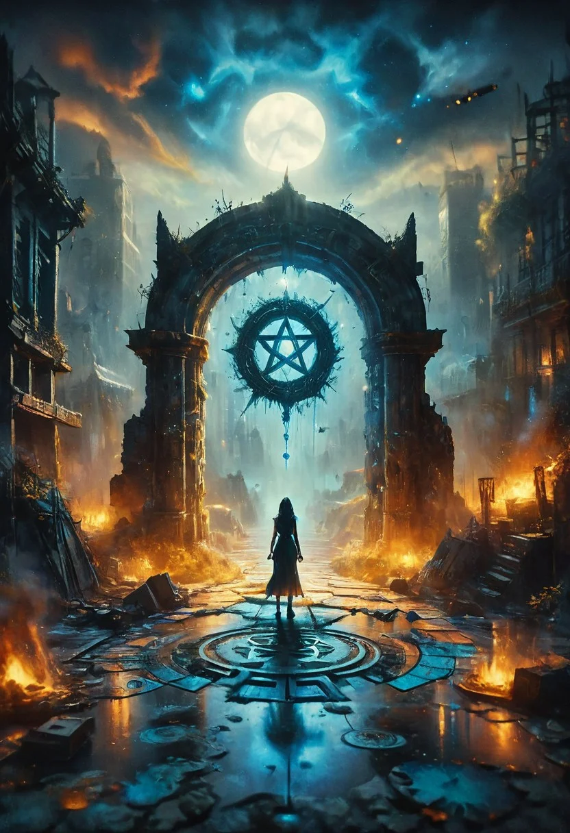 (((mtg, mtg card))),<lora:aidmaMTG-CardsXL-v0.1:1>, dark, low-key,
A detailed dramatic illustration of a portal, with blue color dark magic splash, portal on floor, inside a magic circle with pentagram, dark gothic, a demon coming out of the portal, 3D Vector Art, fantasy art, watercolor effect, bokeh, Adobe Illustrator, hand-drawn, digital art, isometric style, retro aesthetic, focused on the character, 4K resolution, photorealistic rendering, using cinema 4D
Wide range of colors., Dramatic,Dynamic,Cinematic,Sharp details
Insane quality. Insane resolution. Insane details. Masterpiece. 32k resolution.
dvr-lnds-sdxl, ral-apoctvisn, zavy-rmlght, mtg, mtg card