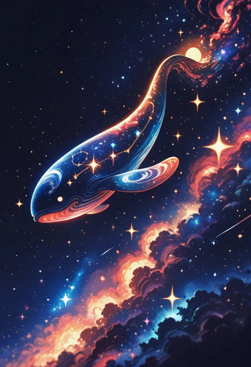 no human , space whale , galaxy skin , galaxy body , star , moon , constellation ,floating ,
masterpiece, best quality ,amazing quality ,Bright_illu ,sparkle ,too many light particles,psyc0d3l1c ,Protoneon , sometyome_illu ,