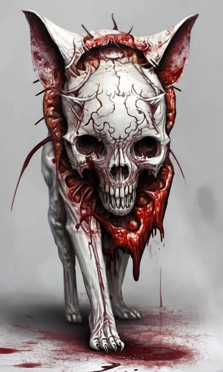 cat skull,full body,blood, monsterdesign <lora:Monsterdesign_v1:1>