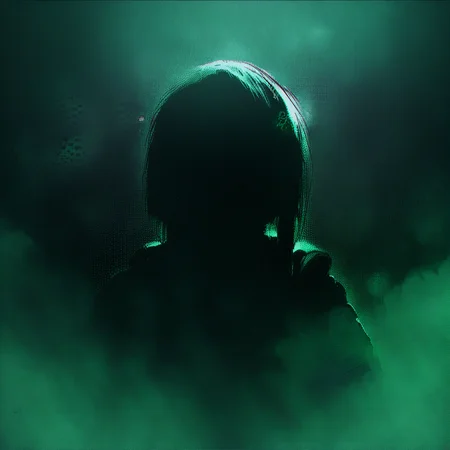 score_9, score_8_up, score_8, 1girl,  BREAK, CR33P1NGF0G, fog, foggy, haze, 1girl, anime, horror_(theme), mechanical, cyberpunk, lights, glowing, depth of field, bokeh