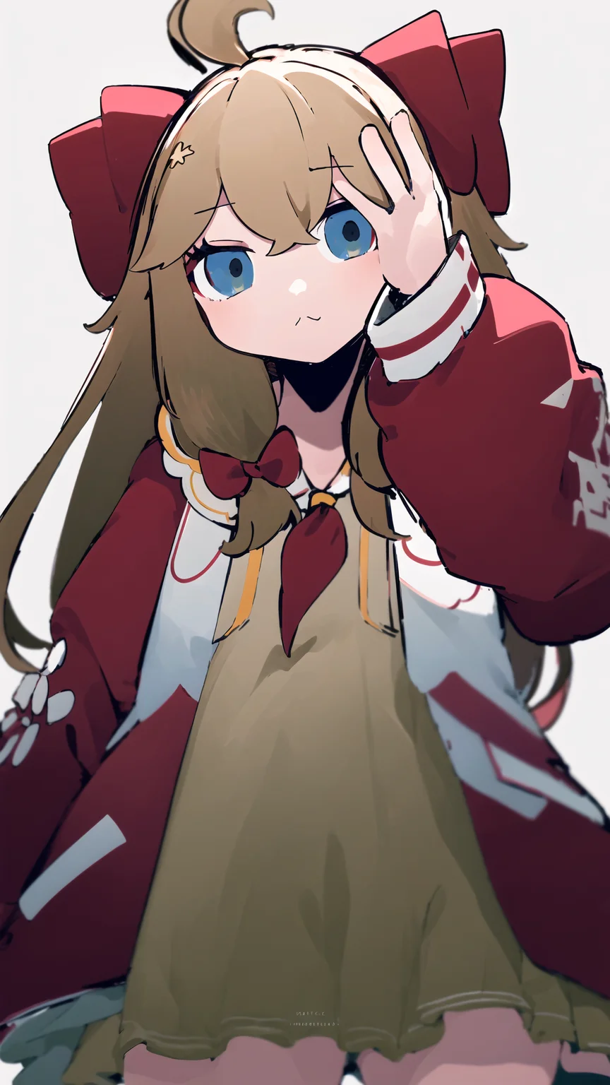 masterpiece, best quality, 1girl, solo, simple_background, <lora:nknk:0.8>, jiaran, <lora:jiaranV23:1>, closed mouth, white background, simple background, looking at viewer,