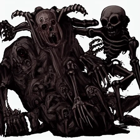 abs, corrupted, claws, 1boy, skeleton, zombie, animal, horror, fangs, knife