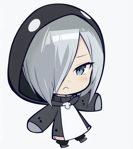Bomarcus, chibi, 1boy, white background, gray hair
<lora:bofuri_extract_convP01_linearP04:1>