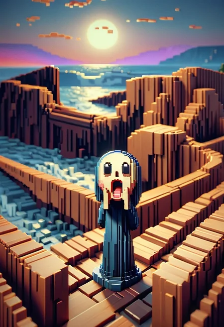 The Scream by Edvard Munch, ral-vxl