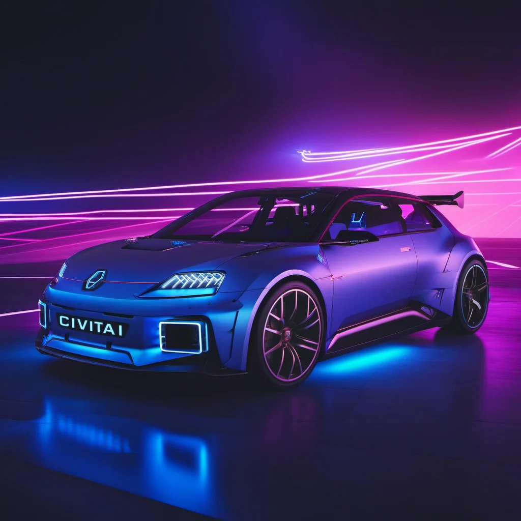 Long exposure photo of R5e1024, an pearly blue electric supercar, text ''CivitAI", cyberpunk city, neon ligths, photography, ultra sharp, film, professional, 64k <lora:add-detail-xl:1.5> <lora:R5e1024:0.8> . Blurred motion, streaks of light, surreal, dreamy, ghosting effect, highly detailed