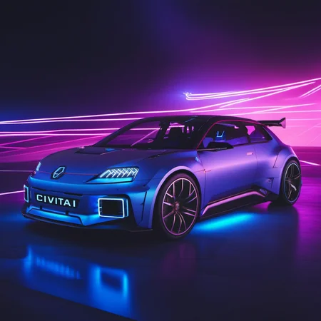 Long exposure photo of R5e1024, an pearly blue electric supercar, text ''CivitAI", cyberpunk city, neon ligths, photography, ultra sharp, film, professional, 64k <lora:add-detail-xl:1.5> <lora:R5e1024:0.8> . Blurred motion, streaks of light, surreal, dreamy, ghosting effect, highly detailed
