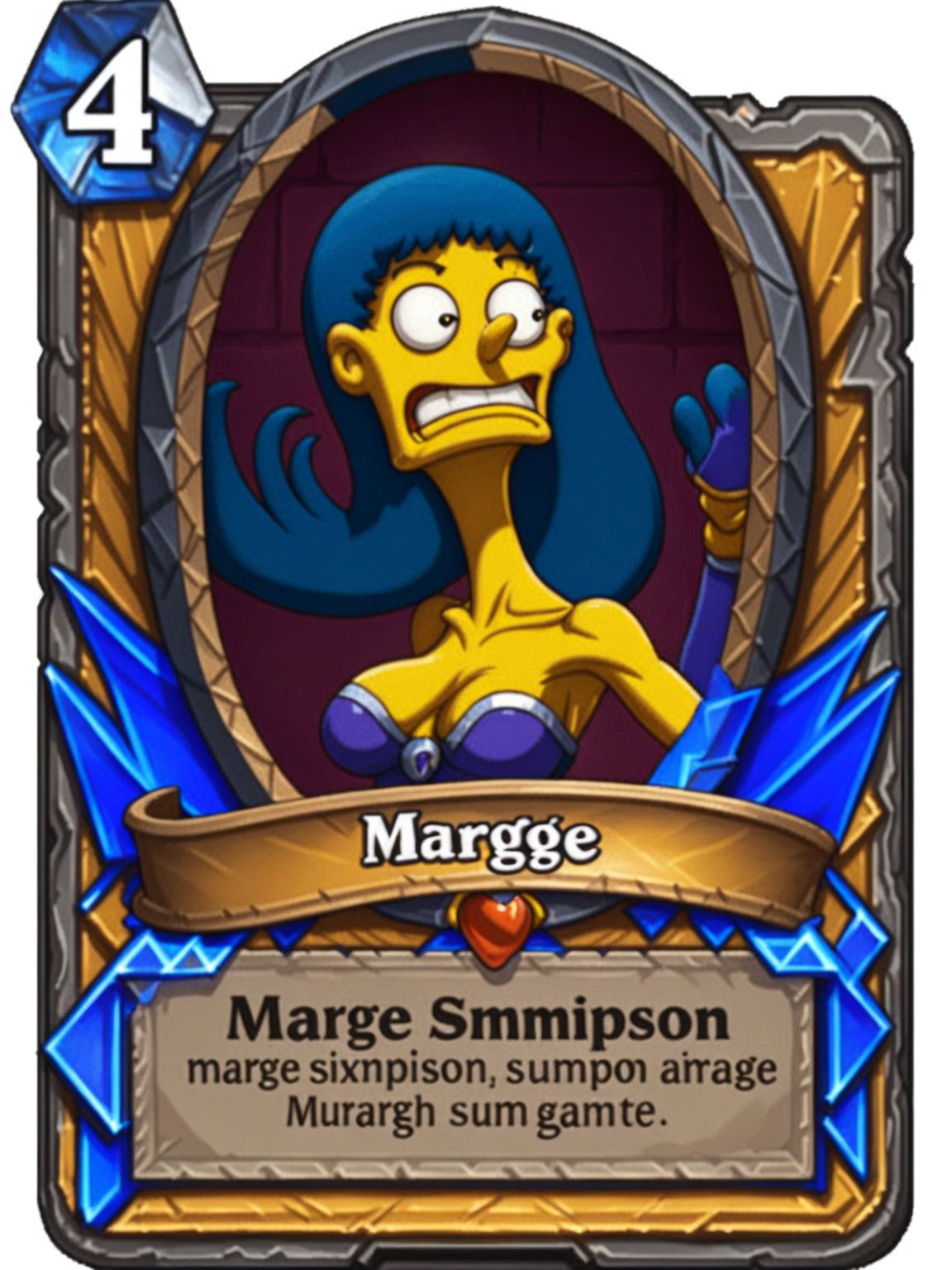 A ((Marge Simpson)) Hearthstone Card  <lora:SDXL-HearthstoneCard-Lora:0.8>