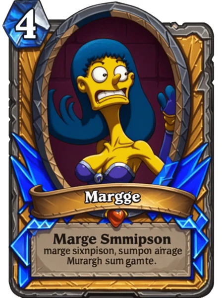 A ((Marge Simpson)) Hearthstone Card <lora:SDXL-HearthstoneCard-Lora:0.8>