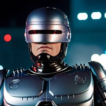 Robocop1024, close up face portrait, riots, fires, highly detailed, photography, ultra sharp, film, bokeh, professional, 4k <lora:add-detail-xl:1.5> <lora:Robocop1024-000350:0.8>