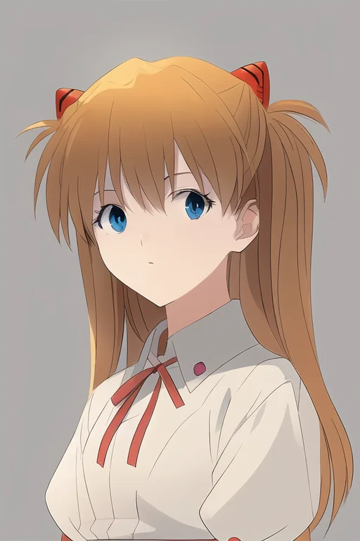 (realistic:0.2), anime illustration of asuka, (souryuu asuka langley), detailed, (realistic:0.6),  clear anime eyes
white background, simple background, cute girl, young girl,
 <lora:asukaLangleySohryu_v1:0.7>,