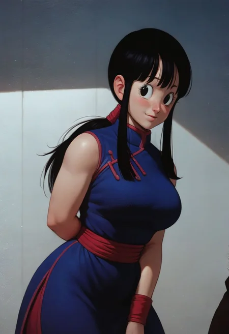 score_9, score_8_up, score_7_up, score_9, score_8_up, score_7_up,score_9, score_8_up, score_7_up, score_6_up, score_5_up, source_anime, uncensored, BREAK, masterpiece, best quality, ultra-detailed, chichi_dbz, ((milf, mature face, tall)), Purple_Dress_Orange_Neckerchief, sleeveless, standing, smile, on the mountains, cowboy shot, realistic, volumetric lighting, intricate details, tonemapping, sharp focus, hyper detailed, <lora:chichi_dbzV2:0.7>
