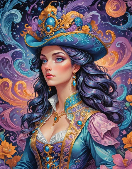 novuschroma66 style swirl patterns pirate woman rococo art <lora:sdxl_lightning_8step_lora:1> <lora:novuschroma66 style:1> <lora:FaeTastic Details:1>