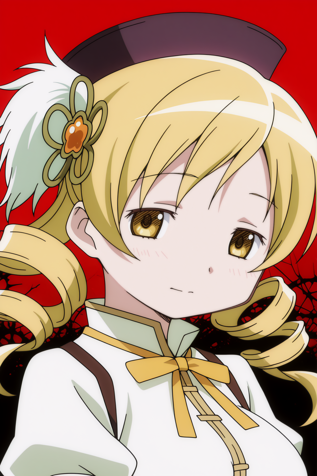 Mami Tomoe, light smile, upper body <lora:Madoka-Mami_Tomoe-illustrious:0.8>