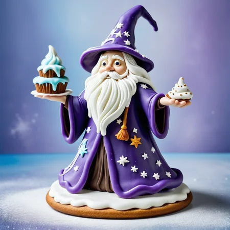 a wizard ,icing, <lora:GingerbreadStyle_epoch_10:0.7>