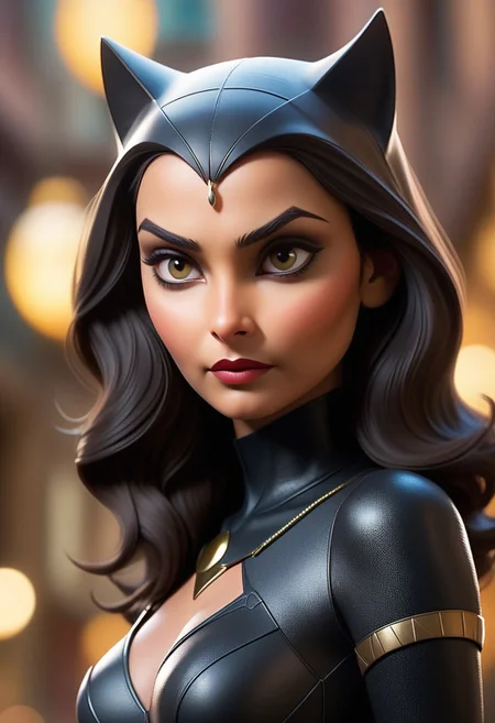 indian maharini, Selina Kyle, the enigmatic Catwoman,
<lora:epiNoiseoffset_v2:1> <lora:add_detail:1> indian woman 26 years old . shallow depth of field, vignette, highly detailed, high budget, bokeh, cinemascope, moody, epic, gorgeous, film grain, grainy<lora:Bruc3T1mm:0.6>