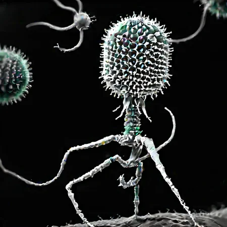 <lora:Phage_XL-000014:1> phage, grayscale, monochrome, attacking bacteria