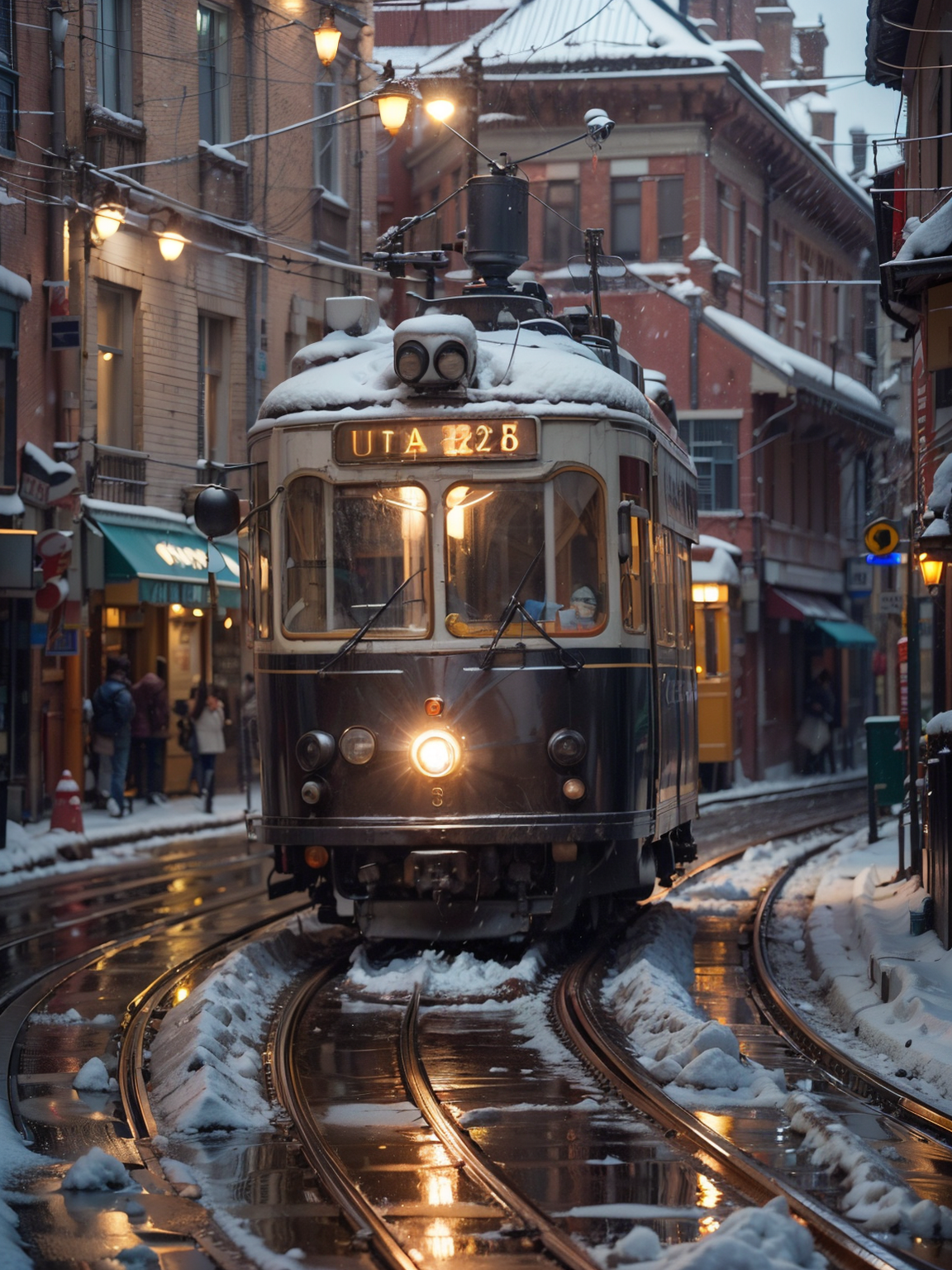 snow, tram, street, (masterpiece),((ultra-detailed)), (highly detailed CG illustration),(expressionless), (best quality:1.2), High quality texture, intricate details, detailed texture, High quality shadow, Cinematic Light, Depth of field, light source contrast, perspective,20s, (ulzzang-6500-v1.1:0.5), <lora:epi_noiseoffset2:1>, <lora:add_detail:0.8>,